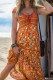 Bohemian College Vacation Print Patchwork V Neck Short Sleeve Dress Dresses