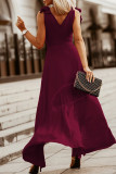 Celebrities Elegant Solid Slit V Neck Evening Dress Dresses
