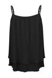 Sexy Vacation Solid Pearl Fold U Neck Tops