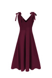 Celebrities Elegant Solid Slit V Neck Evening Dress Dresses