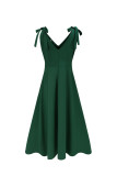 Celebrities Elegant Solid Slit V Neck Evening Dress Dresses