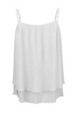 Sexy Vacation Solid Pearl Fold U Neck Tops