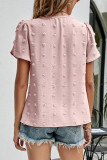 Sweet Elegant Solid Patchwork O Neck Tops