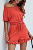 Casual Daily Solid Pocket Frenulum Loose Rompers