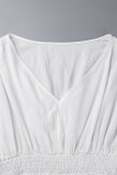 Casual Simplicity Solid Backless O Neck Loose Rompers