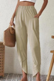 Casual Solid Pocket Loose High Waist Harlan Solid Color Bottoms