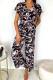 Fashion Casual Printed Ruffle V Neck Loose Slim Jumpsuit