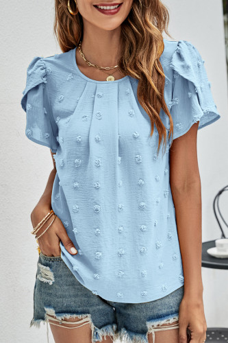 Sweet Elegant Solid Patchwork O Neck Tops