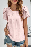 Sweet Elegant Solid Patchwork O Neck Tops