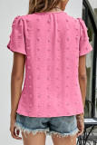 Sweet Elegant Solid Patchwork O Neck Tops