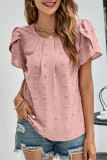 Sweet Elegant Solid Patchwork O Neck Tops