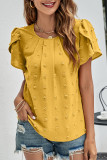 Sweet Elegant Solid Patchwork O Neck Tops