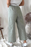 Casual Solid Pocket Loose Straight Bottoms