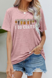 Casual Daily Print Letter O Neck T-Shirts