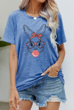 Casual Print Animal O Neck T-Shirts