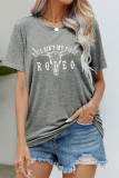 Sexy Letter Animal Patchwork O Neck T-Shirts