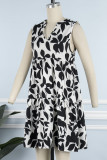 Casual Bohemian Floral Fold V Neck Printed Dress Dresses