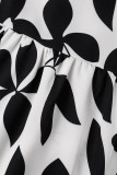 Casual Bohemian Floral Fold V Neck Printed Dress Dresses