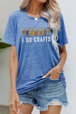 Casual Daily Print Letter O Neck T-Shirts