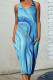 Casual Vacation Print Pocket O Neck Vest Dress Dresses