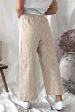 Casual Solid Pocket Loose Straight Bottoms