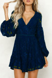 Sexy Solid Frenulum Fold V Neck A Line Dresses