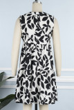 Casual Bohemian Floral Fold V Neck Printed Dress Dresses
