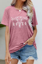 Sexy Letter Animal Patchwork O Neck T-Shirts