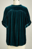 Elegant Solid Buttons O Neck Tops