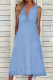 Casual Solid Make Old Pocket V Neck Sleeveless Regular Denim Dresses