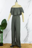 Casual Daily Solid Solid Color Off the Shoulder Regular Jumpsuits