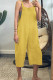Casual Simplicity Solid Patchwork Square Collar Loose Jumpsuits
