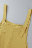 Casual Simplicity Solid Patchwork Square Collar Loose Jumpsuits