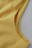 Casual Simplicity Solid Patchwork Square Collar Loose Jumpsuits