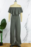 Casual Daily Solid Solid Color Off the Shoulder Regular Jumpsuits