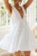 Sexy Vacation Solid Frenulum Backless V Neck Beach Dress Dresses