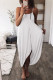 Casual Solid Asymmetrical U Neck Sling Dress Dresses