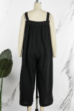 Casual Daily Solid Square Collar Loose Jumpsuits