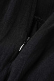 Casual Daily Solid Square Collar Loose Jumpsuits