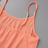 Sportswear Daily Solid Frenulum U Neck Sleeveless Two Pieces