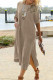 Casual Solid Pocket O Neck Long Sleeve Dresses