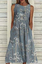 Casual Bohemian Floral Patchwork O Neck Vest Dress Dresses