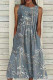 Casual Bohemian Floral Patchwork O Neck Vest Dress Dresses