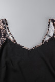 Casual Living Solid Patchwork V Neck T-shirt Dress Short Sleeve Dress