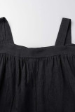 Casual Daily Solid Square Collar Loose Jumpsuits