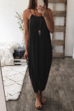 Casual Solid Asymmetrical U Neck Sling Dress Dresses