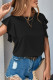 Casual Simplicity Solid Hollowed Out Flounce O Neck T-Shirts