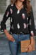 Work Elegant Print V Neck Tops