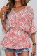 Sweet Daily Print Patchwork V Neck Tops