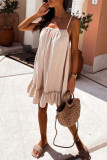 Casual Simplicity Solid Solid Color Square Collar Sling Dress Dresses